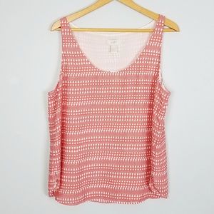 Sleeveless Top w/ Tribal Boho Print NWT Orange SzL